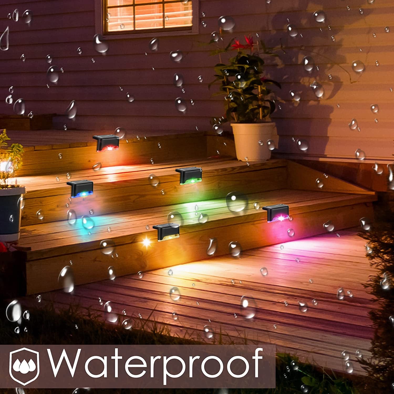 Solar Pool Side Lights 4-Pack, Color Changing Waterproof Light up Swimming Pool