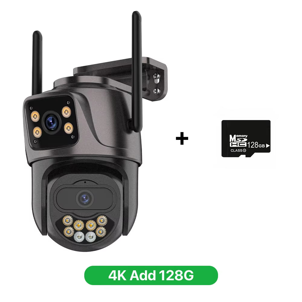 6K 9MP HD IP Camera Outdoor Three-Lens External Wifi Camera 4K 8MP Dual Screen Security PTZ Cam Auto Tracking Surveillance Icsee