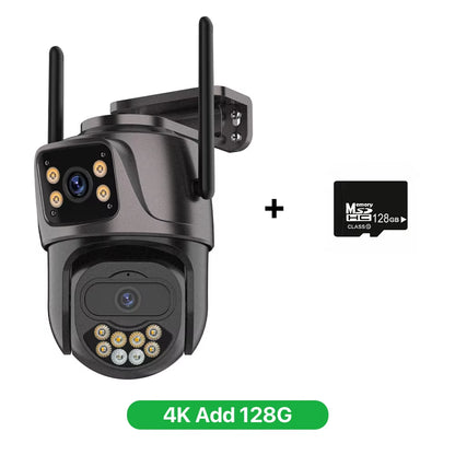 6K 9MP HD IP Camera Outdoor Three-Lens External Wifi Camera 4K 8MP Dual Screen Security PTZ Cam Auto Tracking Surveillance Icsee