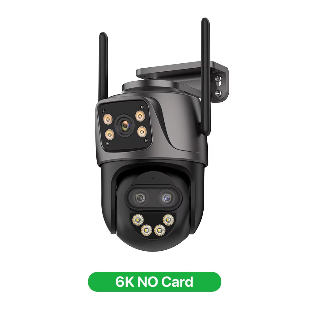 6K 9MP HD IP Camera Outdoor Three-Lens External Wifi Camera 4K 8MP Dual Screen Security PTZ Cam Auto Tracking Surveillance Icsee