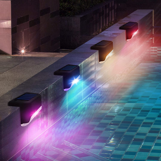 Solar Pool Side Lights 4-Pack, Color Changing Waterproof Light up Swimming Pool